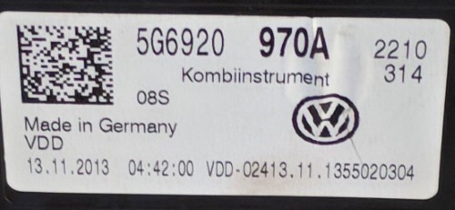 2013+ VW GOLF MK7 1.4 PETROL CLOCK INSTRUMENT CLUSTER SPEED GAUGE